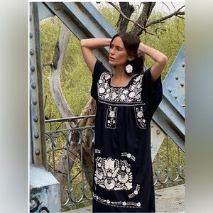 NWT embroidered midi boho dress